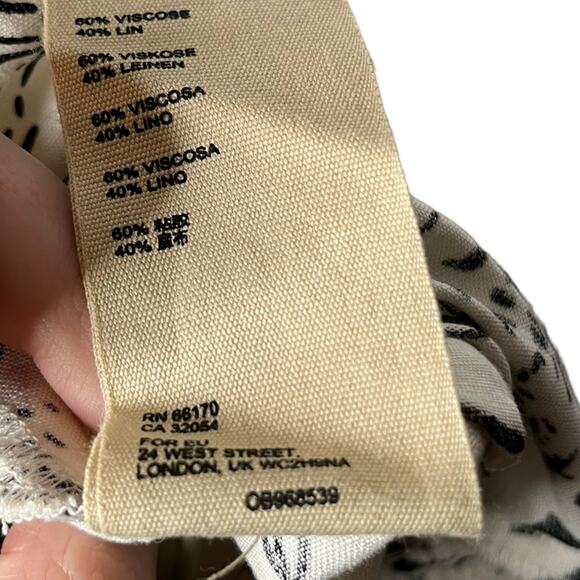 Free People This Is Love Linen Blend Top Ivory Combo Size XS - Picture 3 of 4